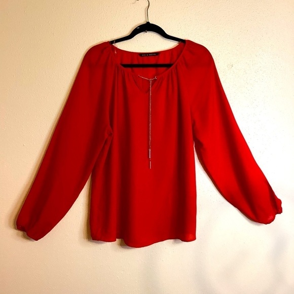 Zac& Rachel Size Large Red long sleeve - Picture 1 of 9